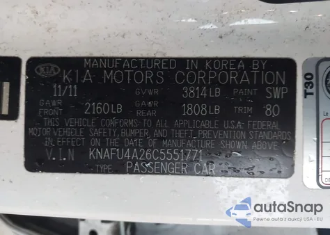 2012 Kia Forte Ex from USA, damaged, VIN KNAFU4A26C5551771